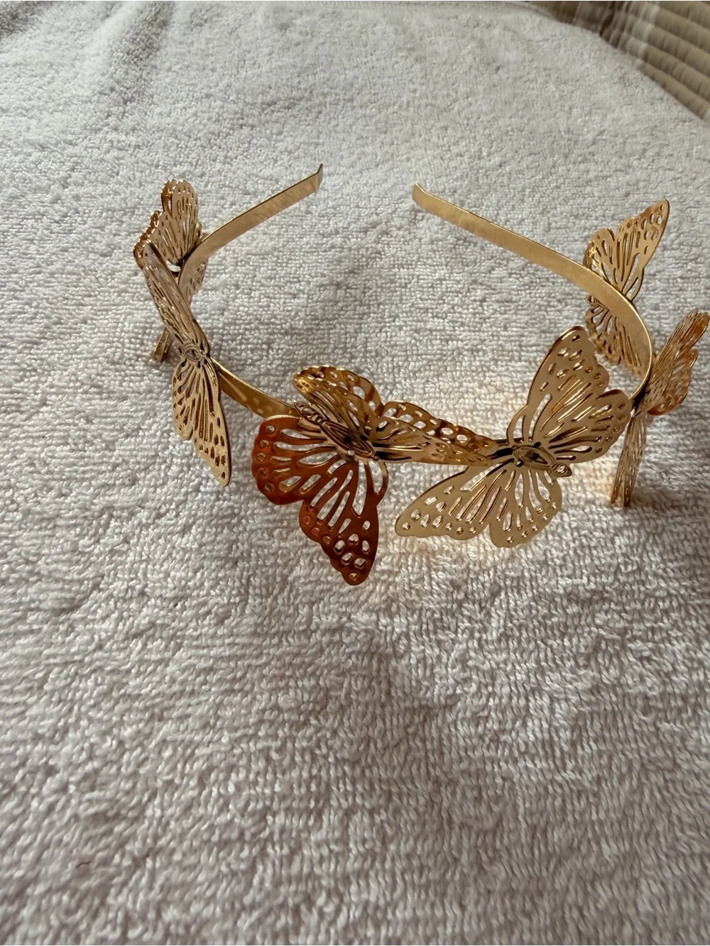 Gold Butterfly Headband Metal Butterfly Crown Hair Accessory